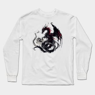 Japanese dragon painted in ink Long Sleeve T-Shirt